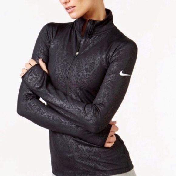 Nike Tops - Nike Dri Fit Black Snakeskin Long Sleeve Top